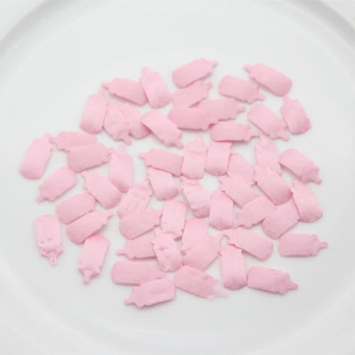 100Pcs Baby Shower Pink Blue Fabric Bibs Pacifiers Feeder Confetti Birthday Sprinkles For Boy/Girl Party Decorations Supplies