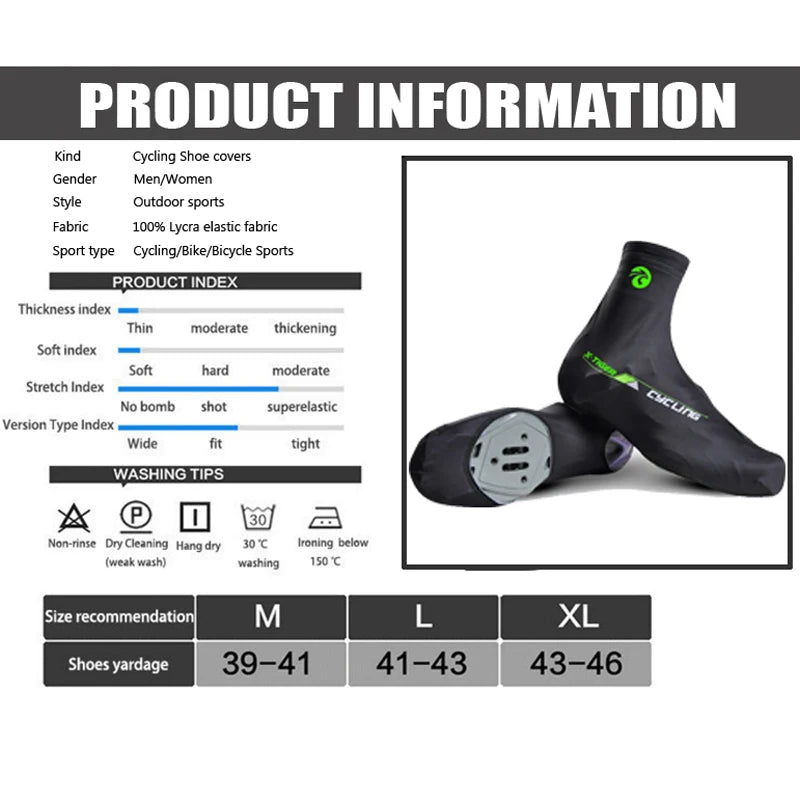 X-TIGER Professional MTB Cycling Shoe Cover Quick Dry 100% Lycra Men Sports Sneaker Racing Bike Cycling Overshoes Shoe Covers
