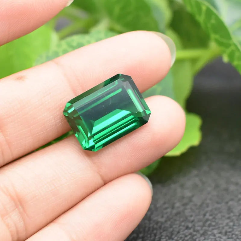 CSJ Created Emerald Loose Gemstone Emerald Cut Nano Emerald For Silver Mounting Rings Diy Jewelry  Fine Cutting
