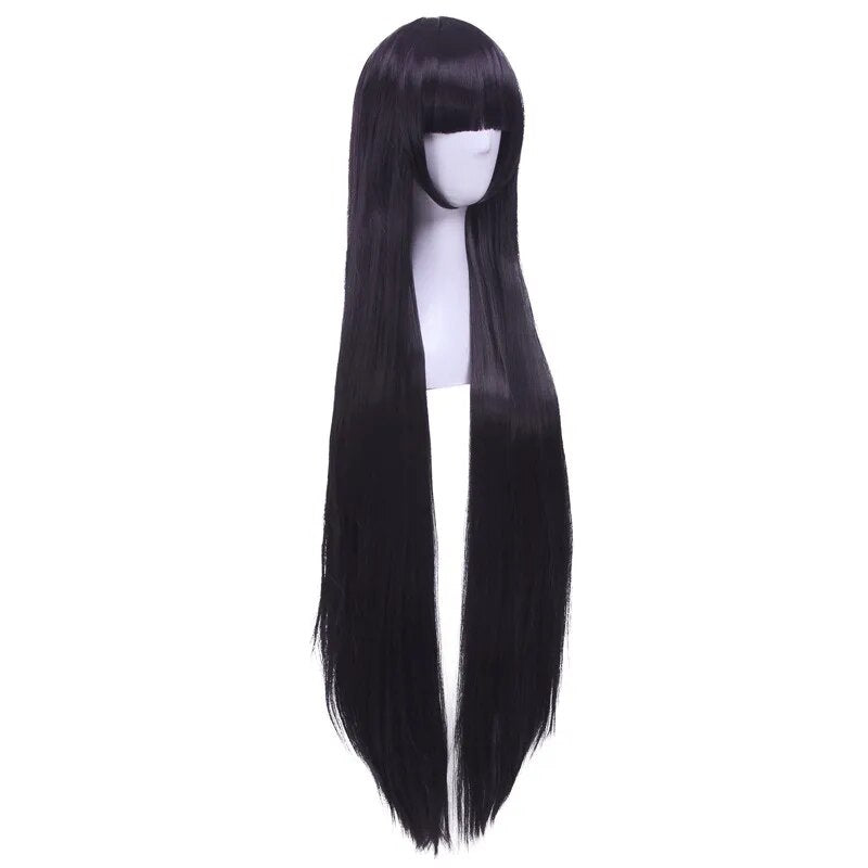 L-email wig Long Purple Cosplay Wigs 100cm Straight Ririchiyo Shirakiin Cosplay Wig with Bangs Heat Resistant Synthetic Hair