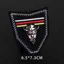 Black Handmade 3D Bee Wolf Embroidered Patches An Crown Number Metal Leather Sew on Applique for Jacket Jean Backpack Badges