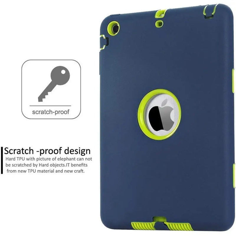 For iPad Mini 1/2/3 Retina Case 3 in1 Anti-slip Hybrid Protective Heavy Duty Rugged Shockproof Resistance Cover For iPad Mini