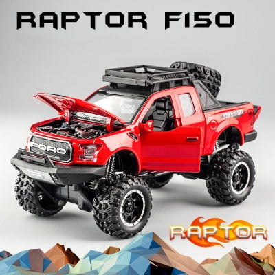 KIDAMI 1:32 Ford Raptor F150 Big Wheel Alloy Diecast Model Modified Off-Road Vehicle Collection Kids Toy Metal Car модель автомо