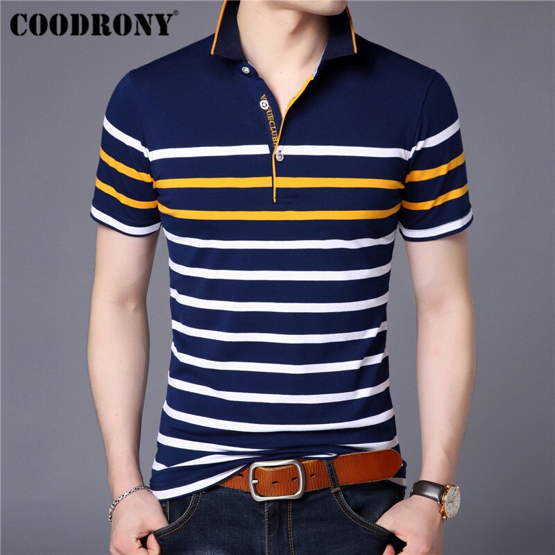 COODRONY Cotton T Shirt Men Short Sleeve T-Shirt Men Summer Social Business Casual Men&