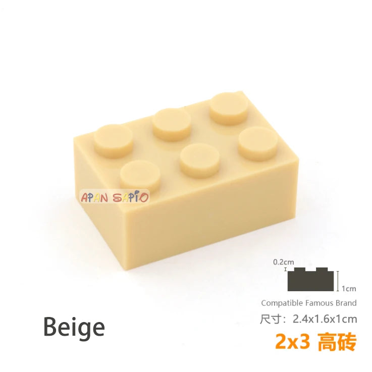 10pcs/lot DIY Blocks Building Bricks Thick 2X3 Educational Assemblage Construction Toys for Children Size Compatible With Brand