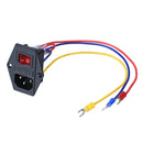 10A 250V Power switch AC 3pin AC power socket with red triple Rocker Switch tripod feet of copper with fuse for 3d printer
