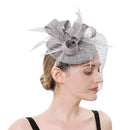 FS Summer Fascinator Veil Pillbox Hat Ladies Feather Headwear Elegant Women Wedding Bride Headband Church Hats Hair Clips 2023