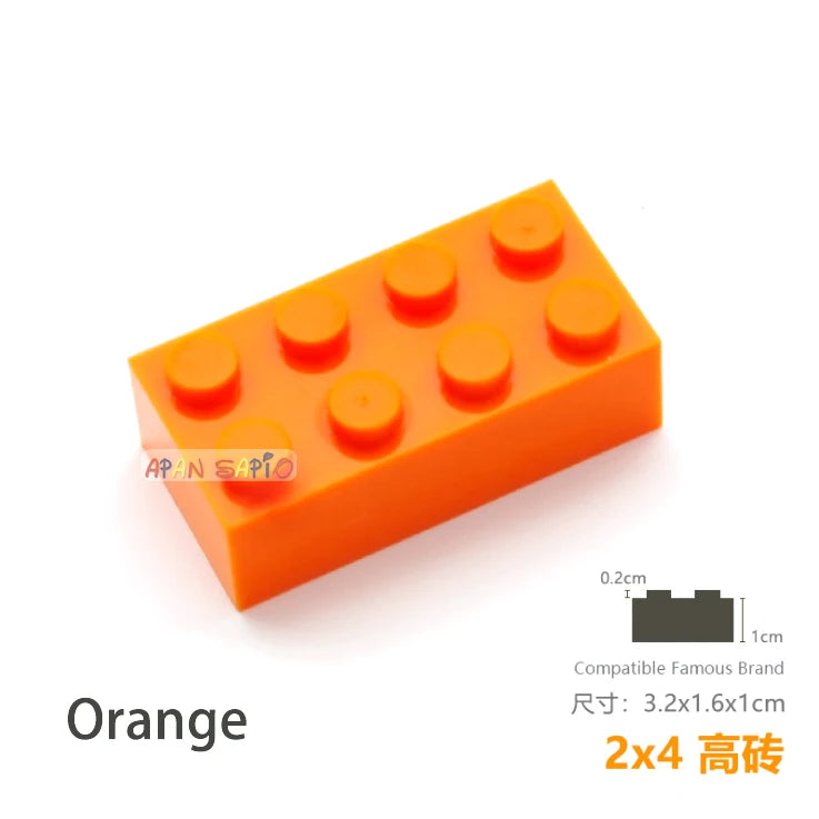 10pcs/lot DIY Blocks Building Bricks Thick 2X4 Educational Assemblage Construction Toys for Children Size Compatible With Brand