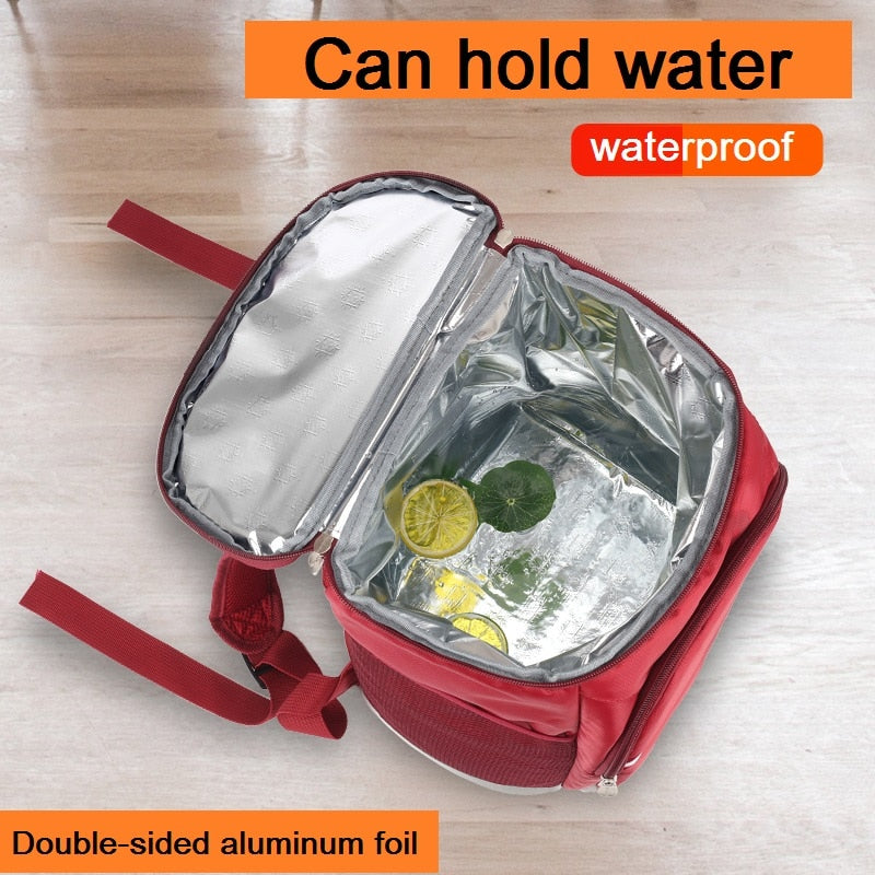 Oxford backpack cooler bag thermo lunch picnic box insulated cool ice pack car fresh Food delivery thermal bags refrigerator