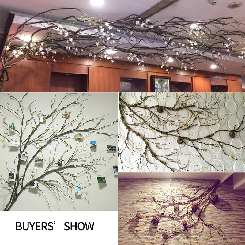 300cm big artificial trees plastic branches twig Tree branch Rattan Kudo Artificial Flowers Vines Home Wedding party Decoration