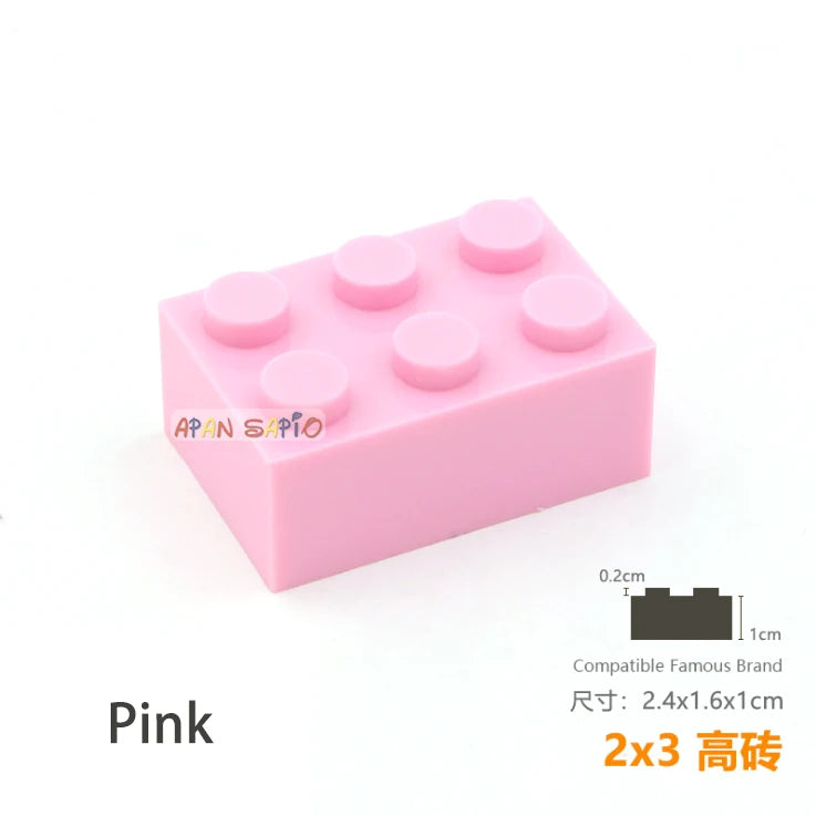 10pcs/lot DIY Blocks Building Bricks Thick 2X3 Educational Assemblage Construction Toys for Children Size Compatible With Brand