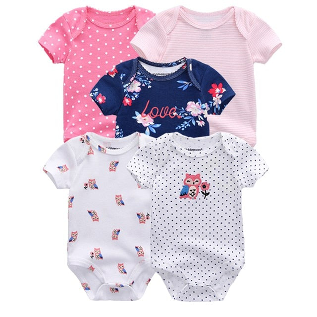 5PCS/Lot Newborn 100%Cotton Unicorn 0-12M Baby Boys Clothes Bodysuits Girls Clothing Baby Girls Clothes Roupas de bebe