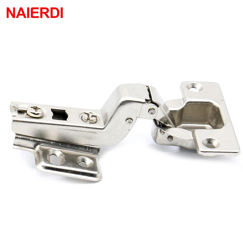 NAIERDI Self Elasti Half Overlay Hinge Cupboard Cabinet Kitchen Door Hinge 35mm Cup Special Spring Hinge For Home Hardware