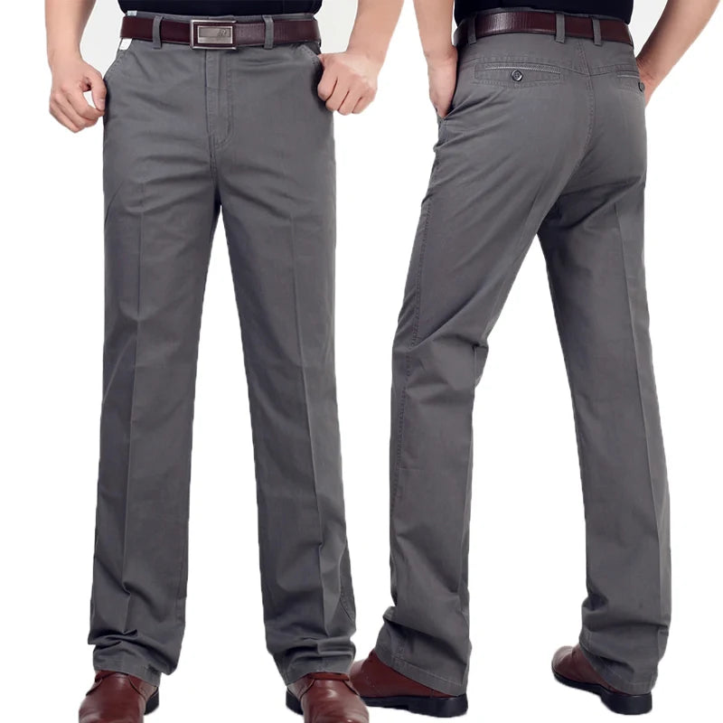 Pants Men Size 29-42 Spring Autumn Straight Pant 100% Cotton 55-120 kg Men Wear Comfortable warm Trousers Male Clothing