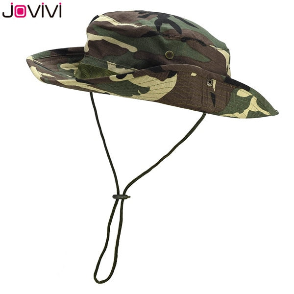 Jovivi Outdoor Boonie Hat Wide Brim Breathable Safari Fishing Hats UV Protection Foldable Military Hat Climbing Summer Hats Caps