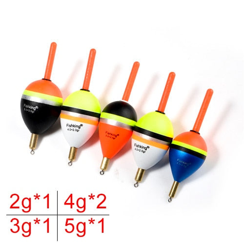 FISH KING 5pcs Barguzinsky Fir Float 2.0+2.0gr/3.0+2.0gr/4.0+2.0gr/5.0+2.0gr Copper Fishing Float Vertical Buoy Fishing Tackle