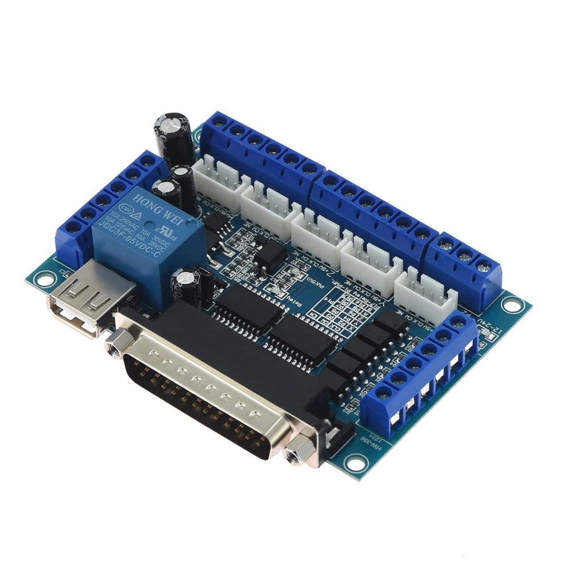 5 Axis CNC MACH3 Breakout Board With USB DB25 Cable With Optical Coupler For Nema17 Nema23 Stepper Motor Driver Controller