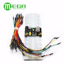 3.3V/5V MB102 Breadboard power module+MB-102 830 points Solderless Prototype Bread board kit +65 Flexible jumper wires