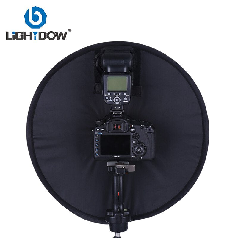 Lightdow 45cm Foldable Ring Speedlite Flash Diffuser Macro Shoot Round Softbox for Canon Nikon Sony Pentax Godox Speedlight
