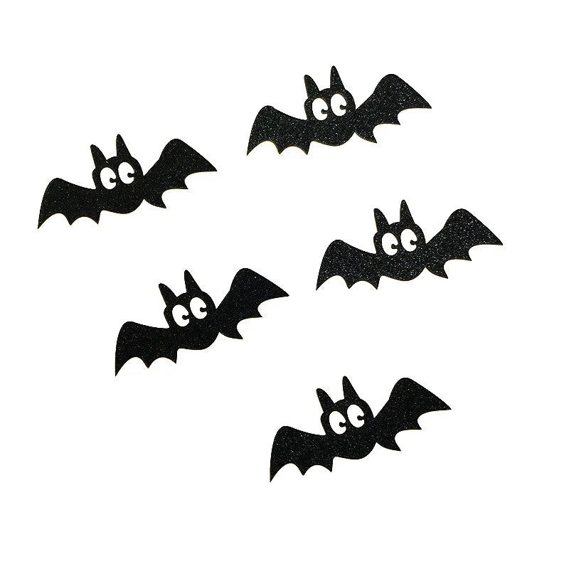 5Pcs Black Bats Halloween Cupcake Toppers Cake Inserted Card For Kids Birthday Cake Decor Halloween Supplies Photo Props