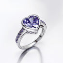 DreamCarnival 1989 Purple Lover Heart Zircon Rings for Women Party Ringen Anel Anniversary Gift Wholesales Amazing Price WA11316