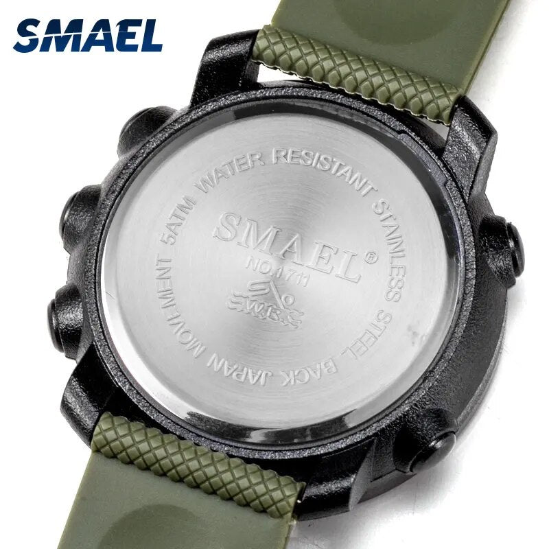 SMAEL Electronics Wristwatches Hot Men Clocks Digital Watch Sport LED Watches shock Big Dial 1711 Military Watches Army Strap