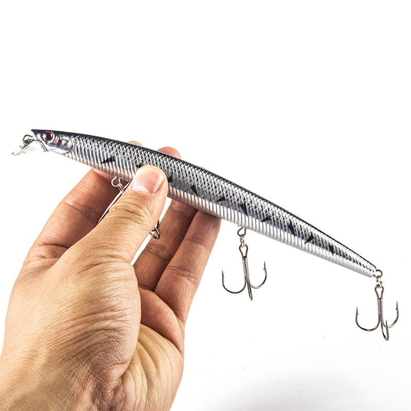 10PCS/Lot Minnow Fishing Lure 18cm 26g Plastic Deep Sea Fishing Bait Floating Lure Tackle Hook isca artificial bait