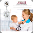 LANCARDO Nurse Watch For Women Unique Design Clip-On Pendant Watch Doctor Digital Dial Silicone Case Stretchable Flower Clock