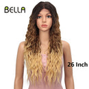 BELLA Lace Wigs Synthetic Deep Wave Curly Synthetic Lace Front Wig Blonde Wig Pink 30 Inch Hair Wigs For Black Women Cosplay