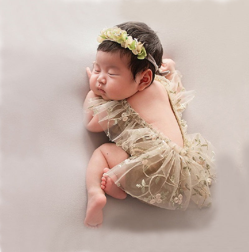 Newborn Photography Props Accessories Girl Outfit Hat Set Baby Bebe Fotografie Studio Romper Photo Shoot Costume For Girls