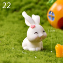 Easter Bunny Decoration Mini Resin Rabbit Craft Miniature Figurine Landscape Model Home Desktop Decor Fairy Garden Decoration