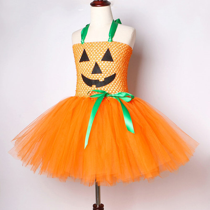 Pumpkin Dresses for Baby Girls Tutu Dress with Witch Hat Halloween Costume for Kids Girl Pumpkin Clothes for Carnival Party