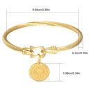 Stainless Steel Jesus San Benito Wire Bangles Saint Benedict Medals Charm Bracelet For Women Religious Jewelry Gift