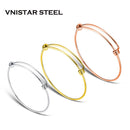20pcs/lot 316 Stainless Steel DIY Charm Bangle 50-65mm Jewelry Finding Expandable Adjustable Wire Bracelet Wholesale