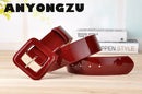 ANYONGZU  Designers Brand Women Wide Genuine cowhide Belt bright Red black High Quality Woman Waist Belts Dresses 100CM*4.7CM