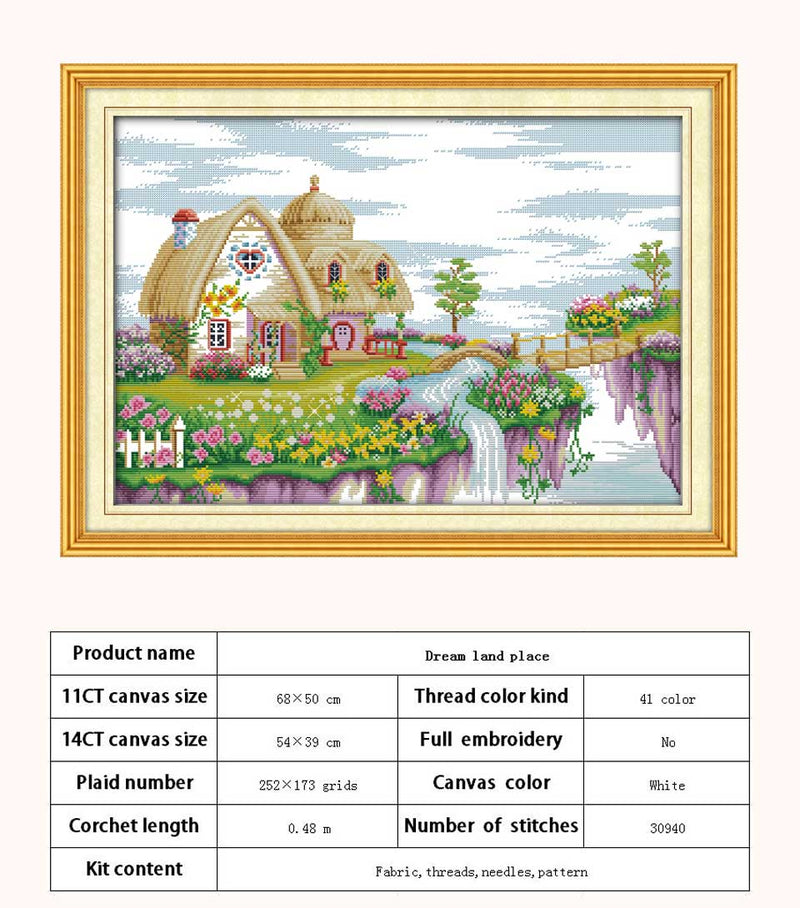 Leisurely Cabin House Scenery Patterns Counted 11CT 14CT Cross Stitch Sets DIY Cross-stitch Kit Embroidery Needlework Home Decor