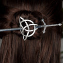 Vintage Witch Pagan Dragon Crescent Moon Could Hair Barrette Magic Occult Hairstick Spirit Hair Jewelry Wicca Gift