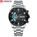 CURREN Stainless Steel Watches for Mens Creative Fashion Luminous Dial with Chronograph Clock Male Casual Wristwatches