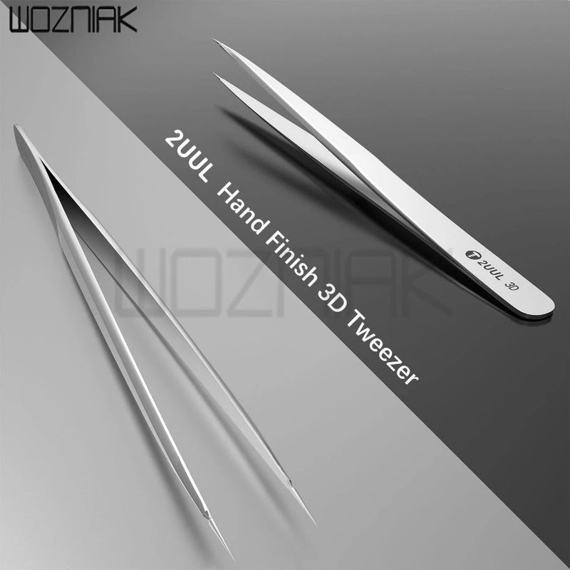 2UUL Hand Finish 3D Tweezer For Mobile Phone Stainless Steel High-Precision Flying Wire Tweezers Super Hard Extra-point Tweezers