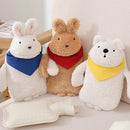 Cute Animal Shape Rubber Hot Water Warmer Bag Winter Warm Plush Fabric Water Injection Hot Water Bottle