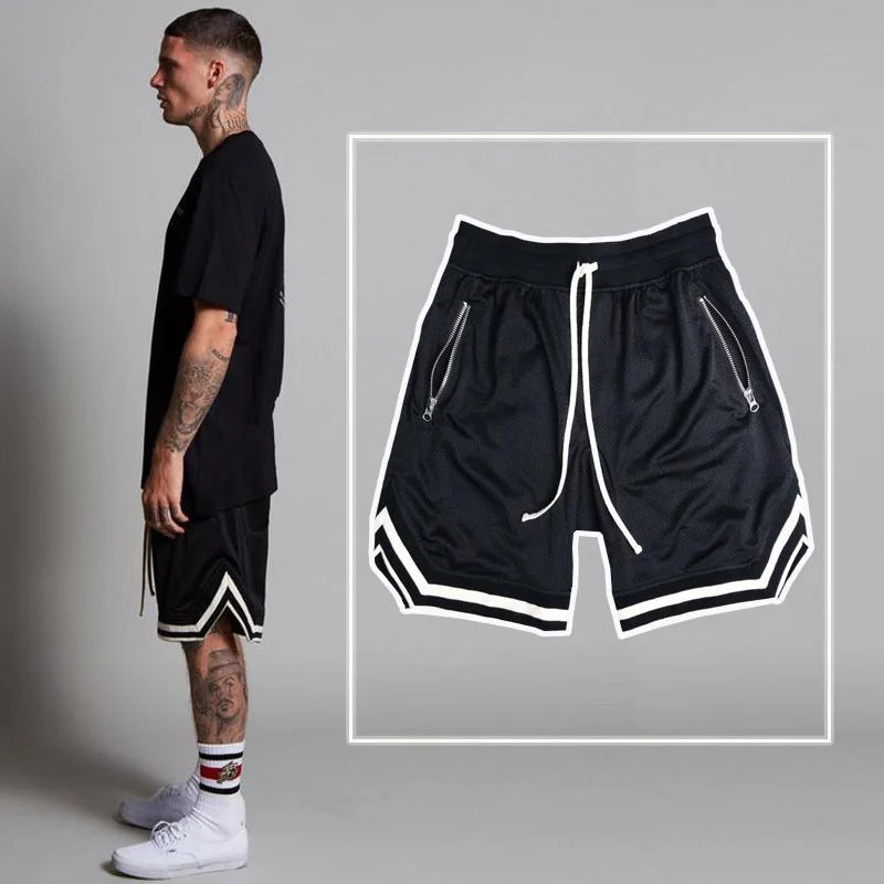 2021 New Men's Casual Shorts Summer Running Fitness Fast-drying Trend Short Pants Loose Basketball Training Pants