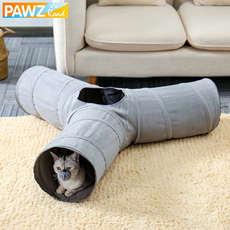 Funny Pet Cats Tunnel Toy 4 Style Play Tube with Balls Collapsible Crinkle Kitten Toy Rabbit Play Tunnel Tubes Игрушки для кошек