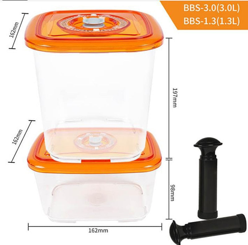 LAIMENG Vacuum Container Plastic Food Storage Container With Lid Damp Proof Large Capacity Kitchen Box for Vacuum Sealer S250