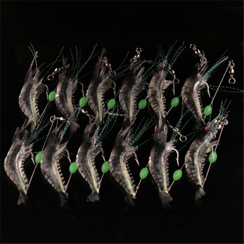 12pcs/lot Classic 9cm 6g Soft Fishing Lures Fake Shrimp Floating Soft  Bait Artificial Silicone Shrimp with Hook Fishing Tackle