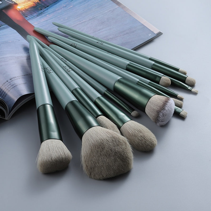 FLD 8/13pcs Natural Hair Makeup Brushes Set Professional Foundation Blushes Eyeshadow Eyebrow Blending Brush Tools Maquillaje