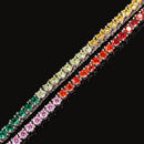 THE BLING KING Rainbow Colorful 4mm CZ Tennis Gold Necklace Copper Hip Hop Round Stones Shining Jewelry Punk Christmas Gift