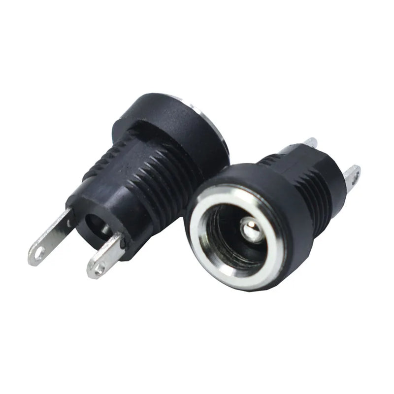 2/5/10pcs 5.5 x 2.1/5.5x2.5mm DC Power Jack Socket Supply Female Panel Mount Connector Plug Adapter 2 Terminal Type DC Connector