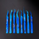 VETUS Professional Makeup Eyelash Tweezers For Volume Eyelash Extension Blue Eyebrow Tweezers Excellent Closure Beauty Tool