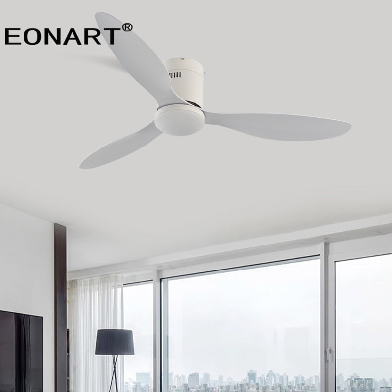 52 Inch Decorative DC Ceiling Fan With Remote Control Without Light Black ABS Ceiling Fans with light 220v Ventilador De Techo