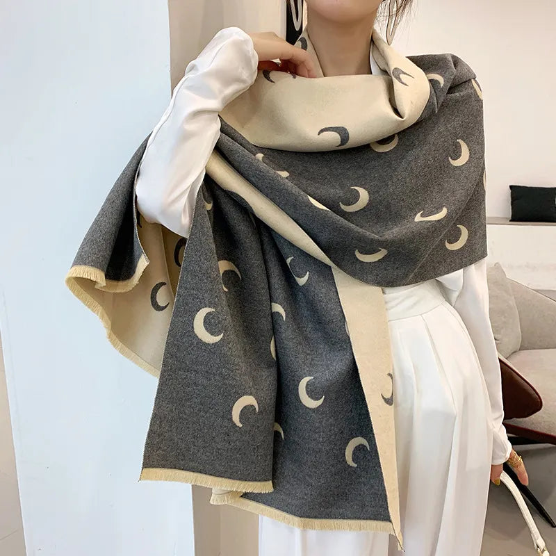 Brand 2022 Scarf Luxury Brand Hijab Winter Cashmere Plaid Thick Shawl And Women Warm Bandana Scarves Cachecol Pashmina Foulard